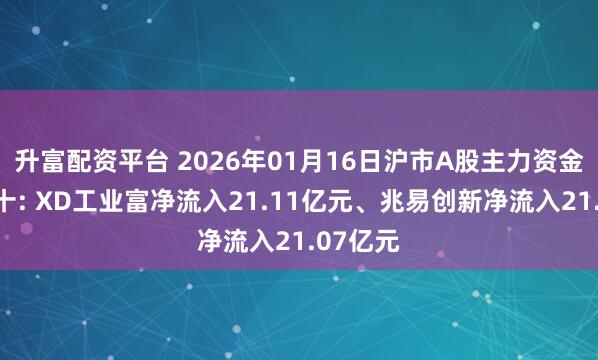 升富配资平台 2026年01月16日沪市A股主力资金增仓前十: XD工业富净流入21.11亿元、兆易创新净流入21.07亿元