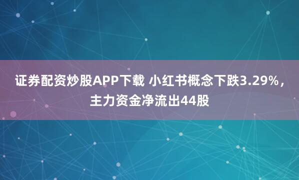 证券配资炒股APP下载 小红书概念下跌3.29%，主力资金净流出44股